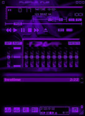 very purple winamp skin in audacious